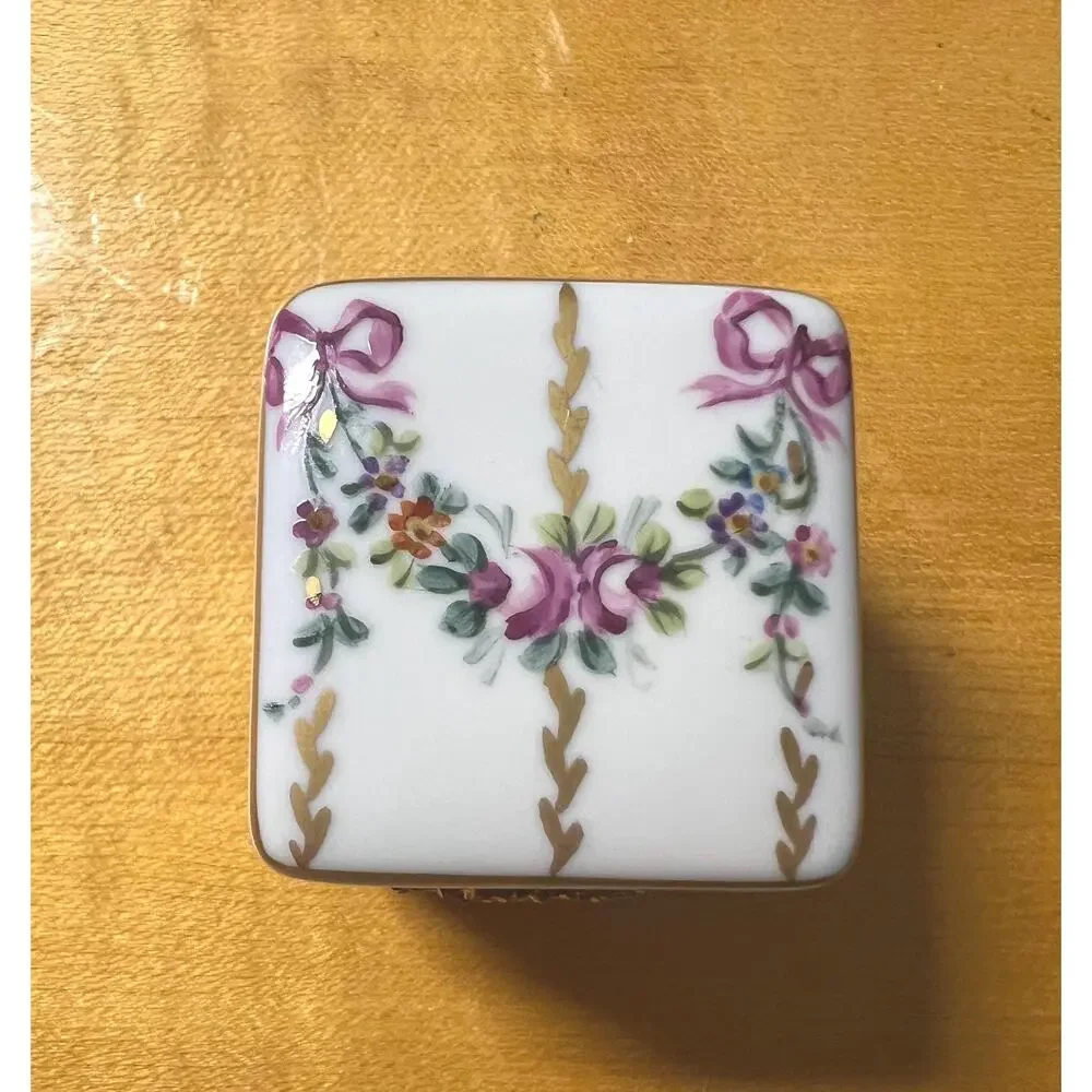 Rare Vintage Harrods London Exclusive Limoges Porcelain Box